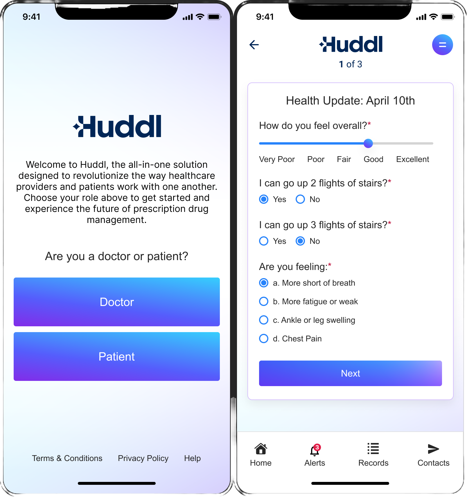 Huddl Health REMS mobile app for doctors and patients