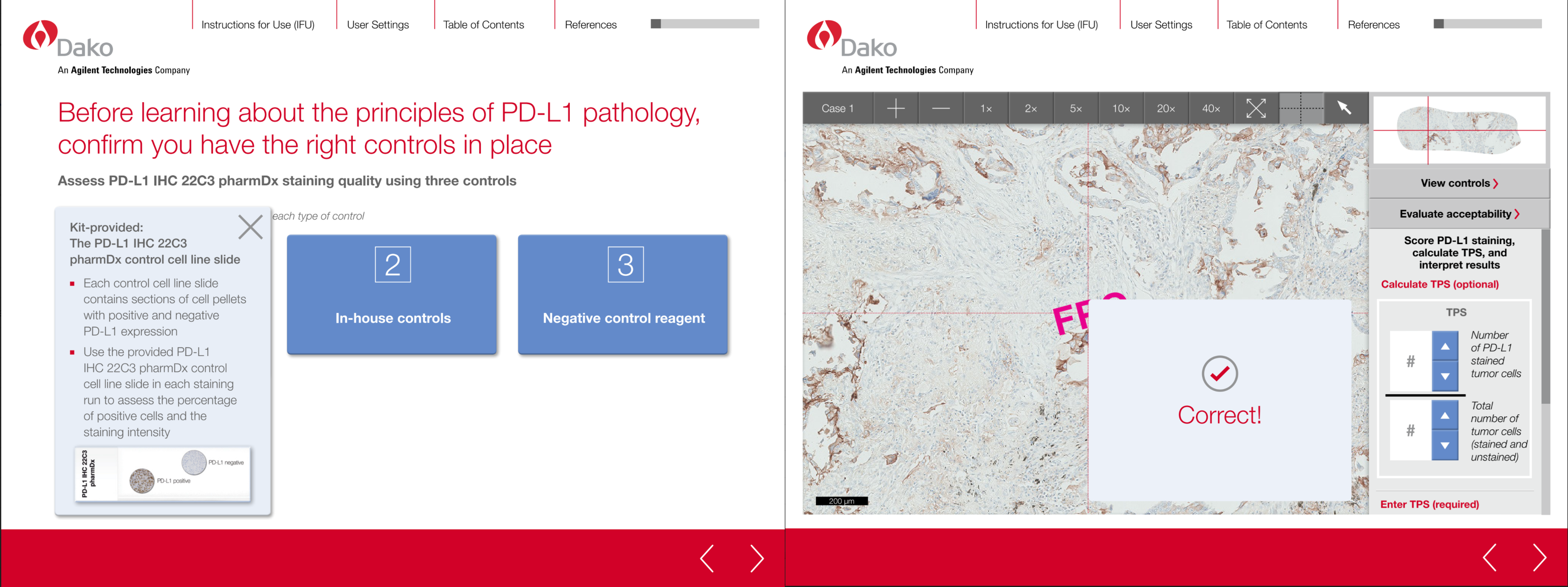 Agilent Dako pathology training platform with real medical imagery