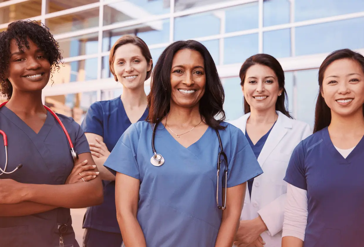 Team of proud nurses