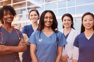 Team of proud nurses
