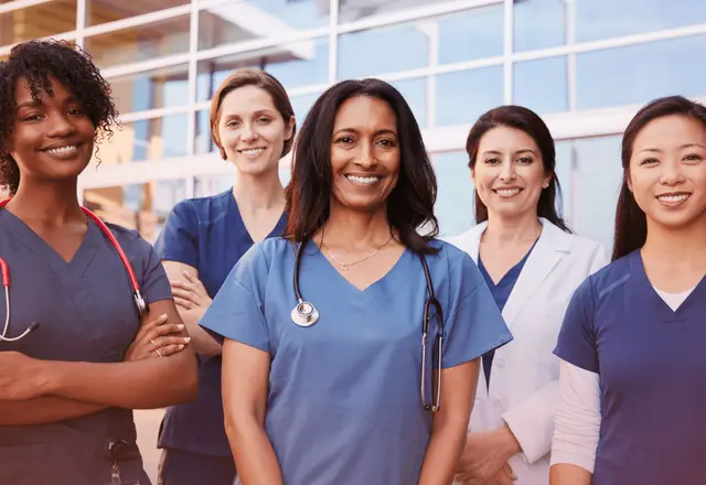 Team of proud nurses